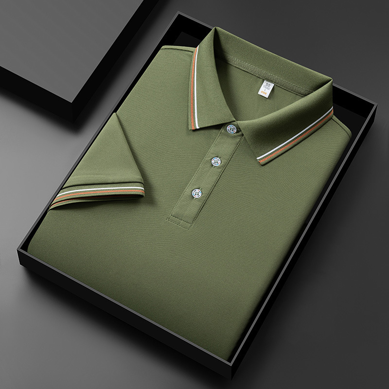 Camiseta polo de manga corta con solapa de seda fría para hostelería y supermercados, uniforme de fábrica personalizado, camiseta de trabajo con texto y logotipo impresos.
