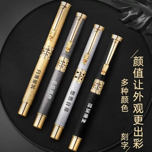 High-end metal ballpoint pen with hollowed-out design, suitable for business and office use, attractive appearance, can be printed with logo, perfect as a Teacher's Day gift