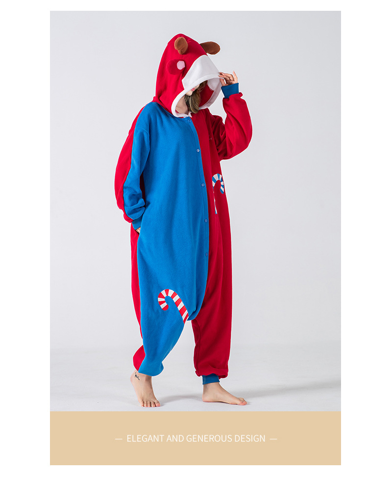 910g Weight Long Sleeve Sleeve Length Pajamas Lingerie Type Single Breasted Placket Type Long Top Length Home Occasion Hooded Neckline Comfort Function Loose Fit Type Color Block Pattern Winter Season Unisex Gender Polar Fleece Fabric Button Design Fashion Style Fashion Color Block Pajama Sets Polar Fleece Button Lingerie & Pajamas