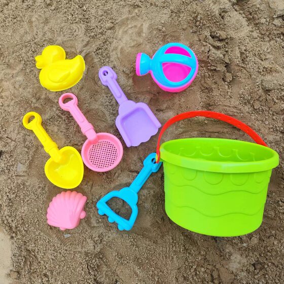 Children's beach toys suit baby beach sand shovel castle bucket beach bucket sandglass sand tool stall