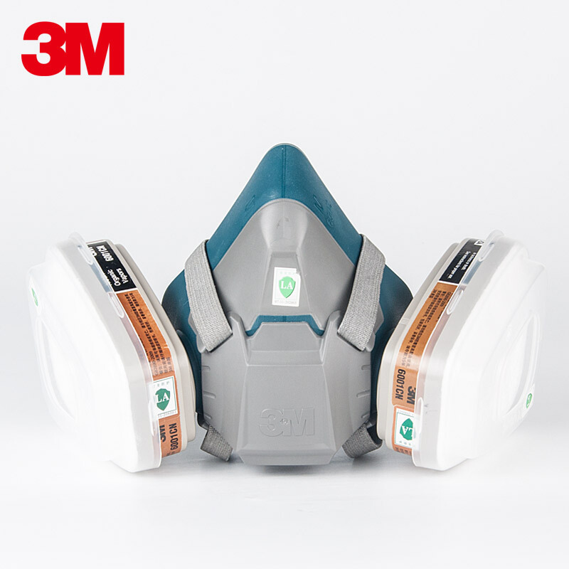 3M6502防毒面具防油漆化工农药实验室装修防工业粉尘气体面罩6001