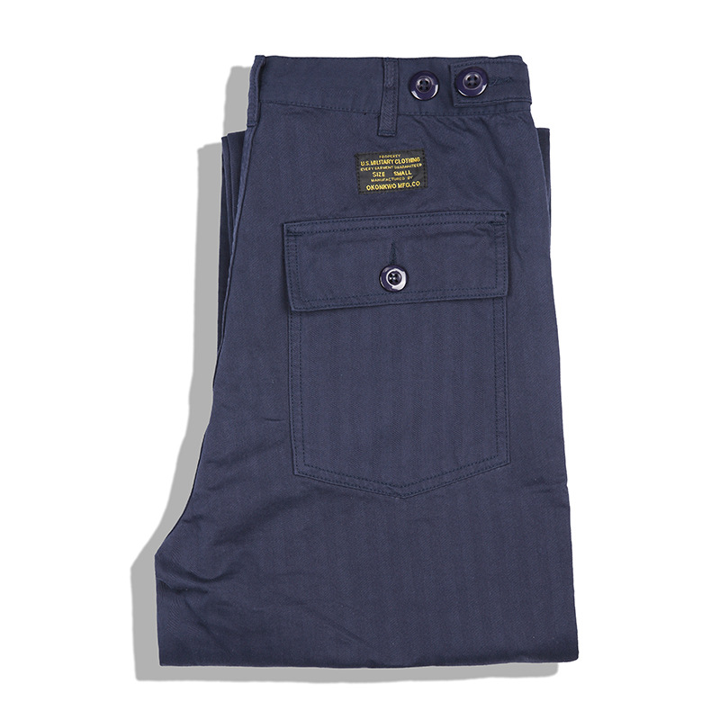 OKONKWO Americano retro militar pantalones OG-107 ropa de trabajo pantalones casuales patrón de espiga pantalones ameikaji