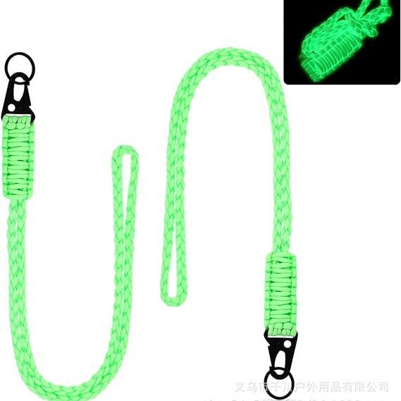 Heavy-duty woven luminous umbrella rope lanyard neck neck rope mobile phone keychain seven-core umbrella rope outdoor camping emergency