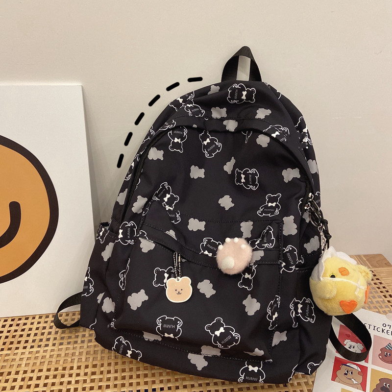 Corea del Sur ins oso dibujos animados impreso mochila Harajuku ulzzang japonés todo partido suave chica mochila