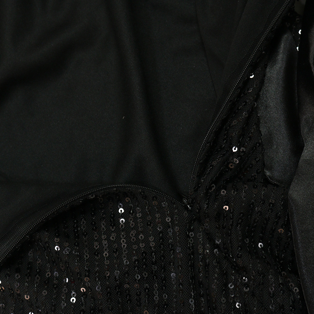 Sexy Tube Top Dress Satin Stitching Sequined Fishtail Dress Women Dress