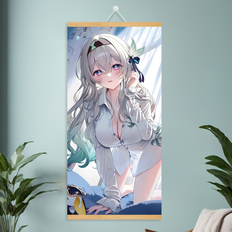 漫画コミック甘くてかわいい女の子ポスター工場ドロップシッピング無垢材スクロール吊り絵画越境電子商取引 Xiyin|undefined