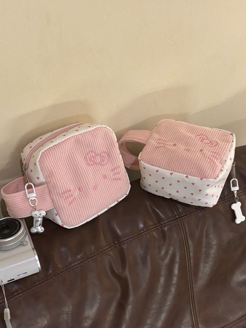 Hello Kitty Makiyaj Çantası - Böyük Tutumlu Portativ Kosmetik Çanta