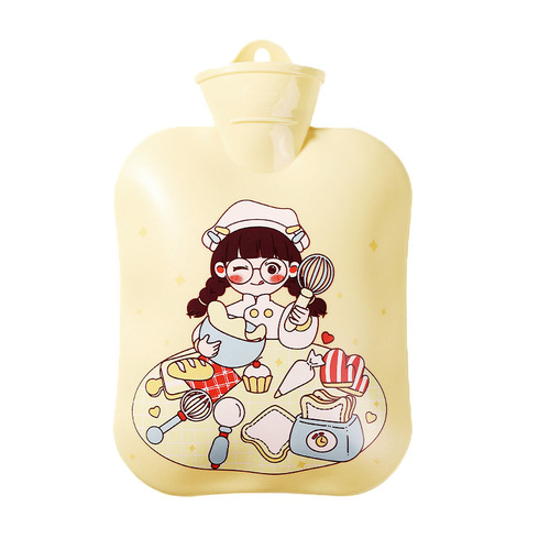 New hand warmer, stomach warmer, large and small cartoon PVC hot water bottle, water-filled plush water-filled hand warmer bag, large capacity