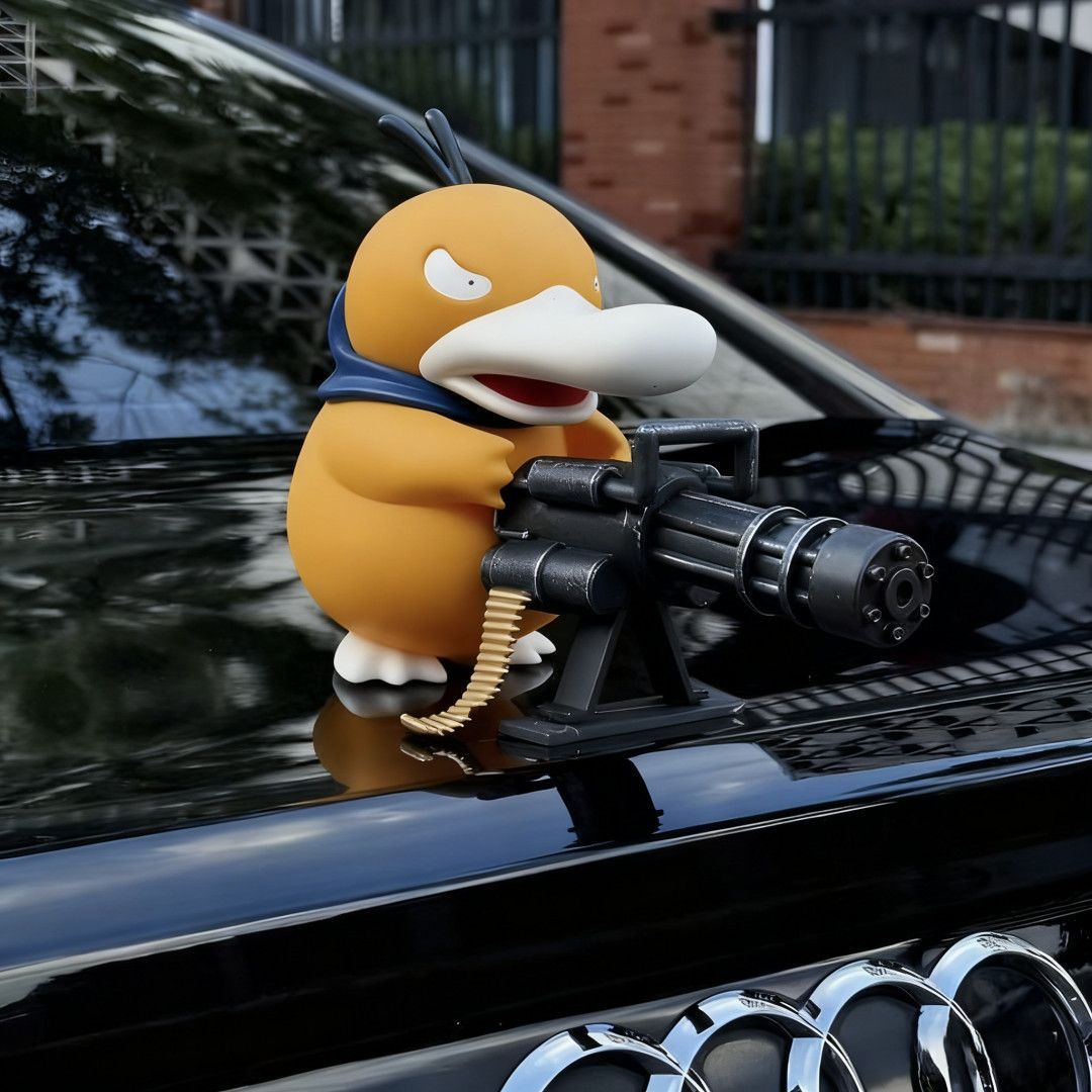 Car-Mounted Gatling Duck Ornament Dashboard Creative Exterior Funny Roof Tail Ornament Doll
