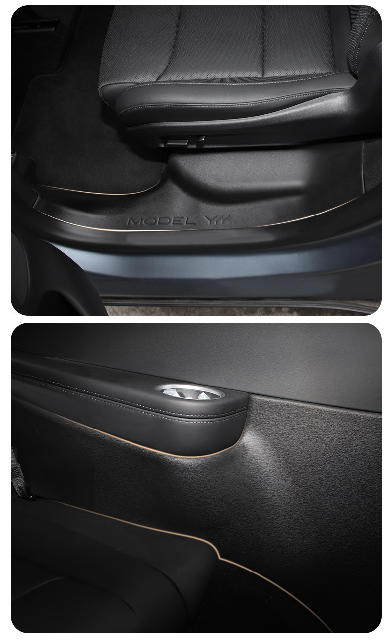 Suitable for Tesla 6-Seater Model Yl Front and Rear Door Sill Strips Tpe Suede Full-Cover Car Accessories