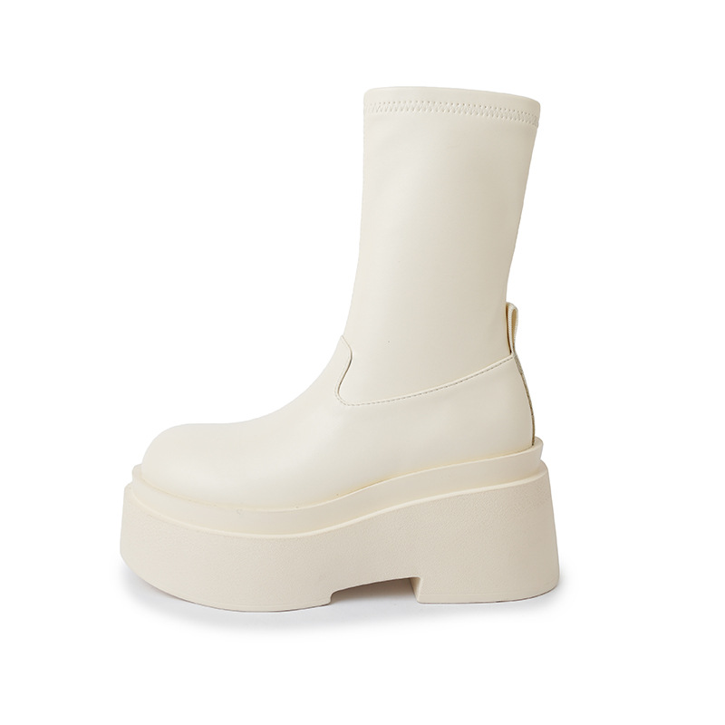 흰색 짧은 배럴(라벨 없음)