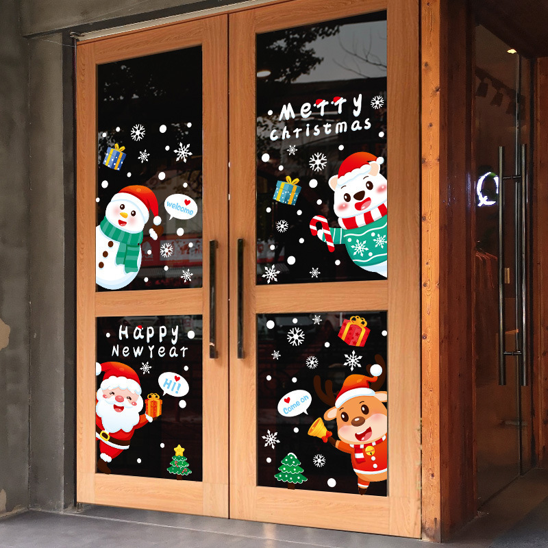 アマゾンクロスボーダーサンタクロースクリスマス静電ステッカー装飾ガラスドアステッカー自己粘着ステッカー壁ステッカー窓ステッカー|undefined