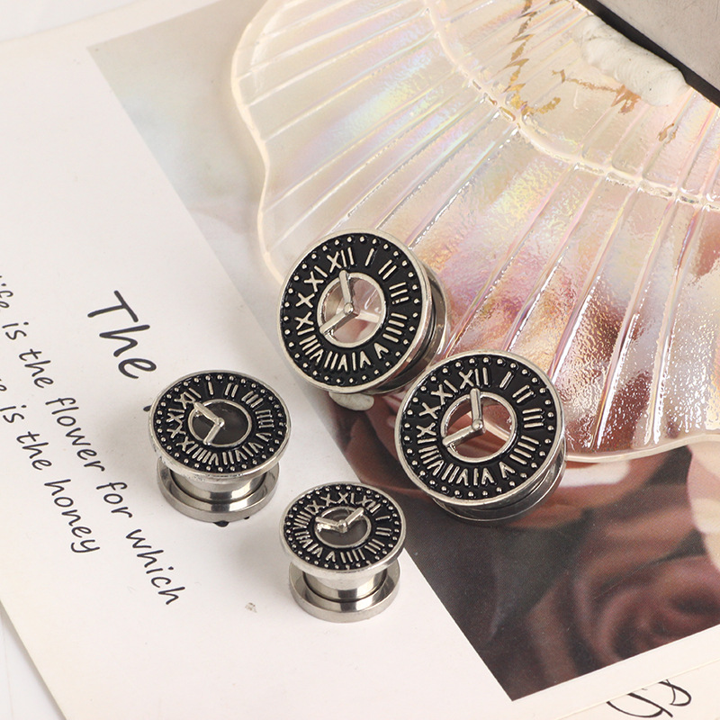 Retro I-Shaped Ear Expander Tunnels 16mm Stainless Steel Ear Piercing Jewelry detail image 7
