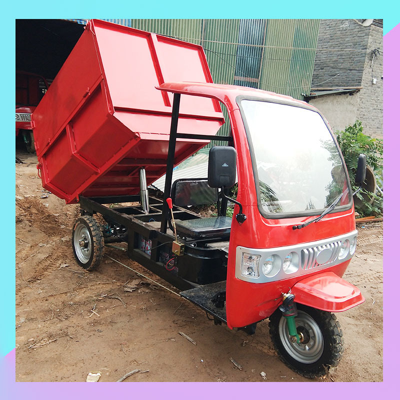 工程柴油电动三轮车矿用翻斗自卸车规格转向灵活操作简单三轮车是