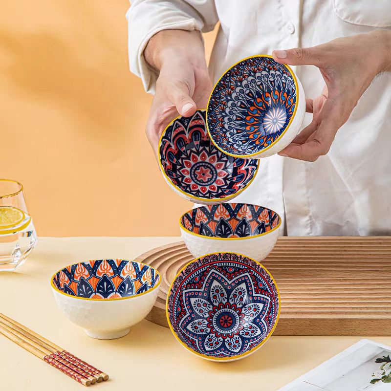 Japanese-style Home Bohemian Series 4.5 Inch Eating Bowl Golf Bowl Rice Bowl Lamian Noodle Bowl Soup Bowl