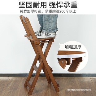 High Stool Solid Wood Round Stool Household Wooden Stool Dining Stool Simple Adult Commercial High Stool Log Stool Bar Chair