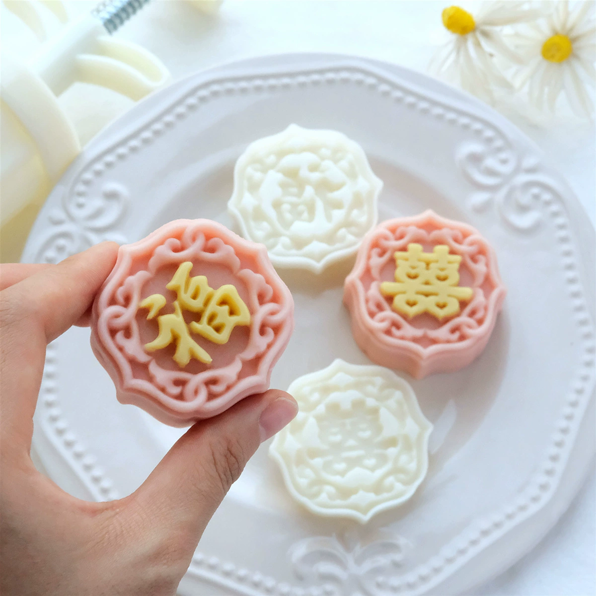 [Fuxi Linmen] Форма для лунных пряников 50 г, ручной стиль, форма для теста, праздничный дизайн