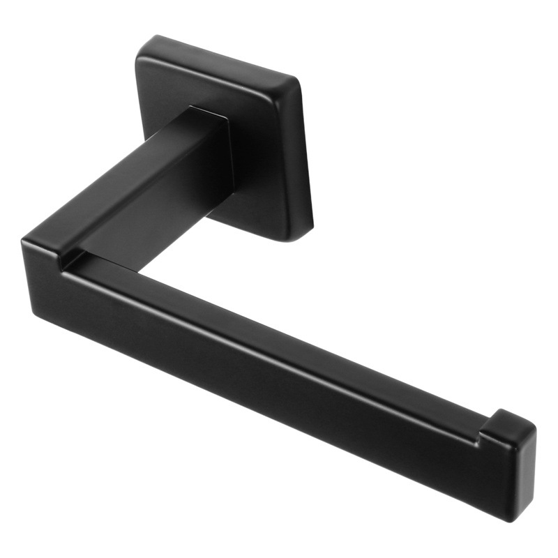 Fábrica al por mayor 304 de acero inoxidable negro titular de papel higiénico base cuadrada titular de papel de rollo titular de papel en stock transfronterizo
