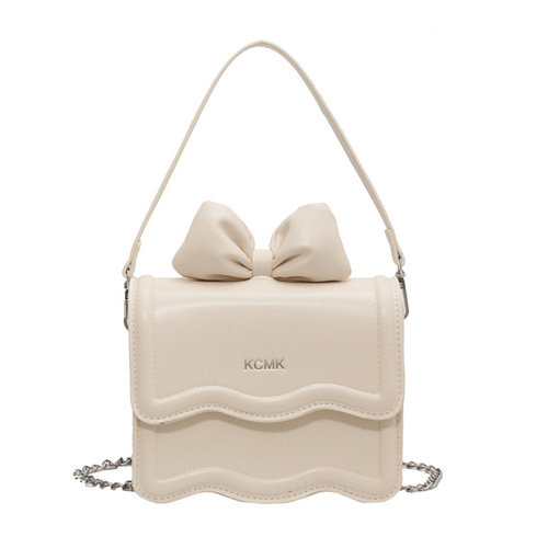 Versatile Instagram chain bag for women,  new model trendy fashion small square bag, high-end sense bow tie minority crossbody bag