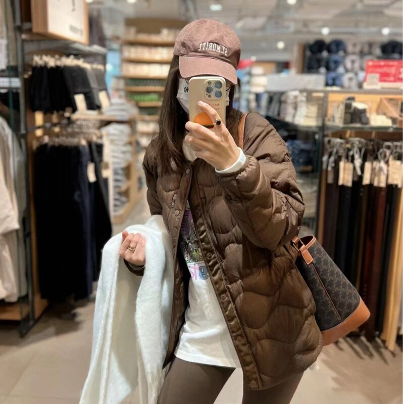 Japanese Retro Outdoor Mountain-Style White Mountain Collaboration Men's Ultra-Light Windproof Water-Repellent Collarless Inner Liner down Jacket