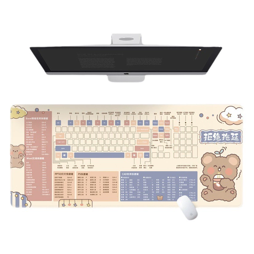 Мультфильм PS ярлык Daquan CAD коврик для мыши негабаритный офисный компьютер клавиатура ноутбук девушка Противоскользящий коврик для стола