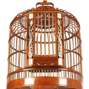 鸟笼子大号全套竹子圆笼竹笼批发艺隆老竹制八哥鹩哥鹦鹉画眉鸟笼-阿里巴巴