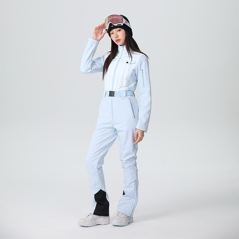 One-Body Ski Suit Women's suit High-Waist Elastic Slim-Fit Slimming Single-Board Double-Board Waterproof Down Ski Pants One-Body Ski Suit Women's suit High-Waist Elastic Slim-Fit Slimming Single-Board Double-Board Waterproof Down Ski Pants