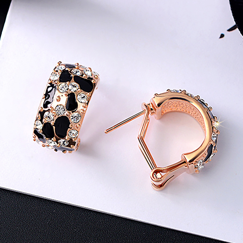 Korean fashion leopard pattern diamond crystal earringspicture4