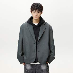 Split Splicing Design Casual Suit Men's Autumn New Trendy Brand Loose High-End American Retro Suit Jacket