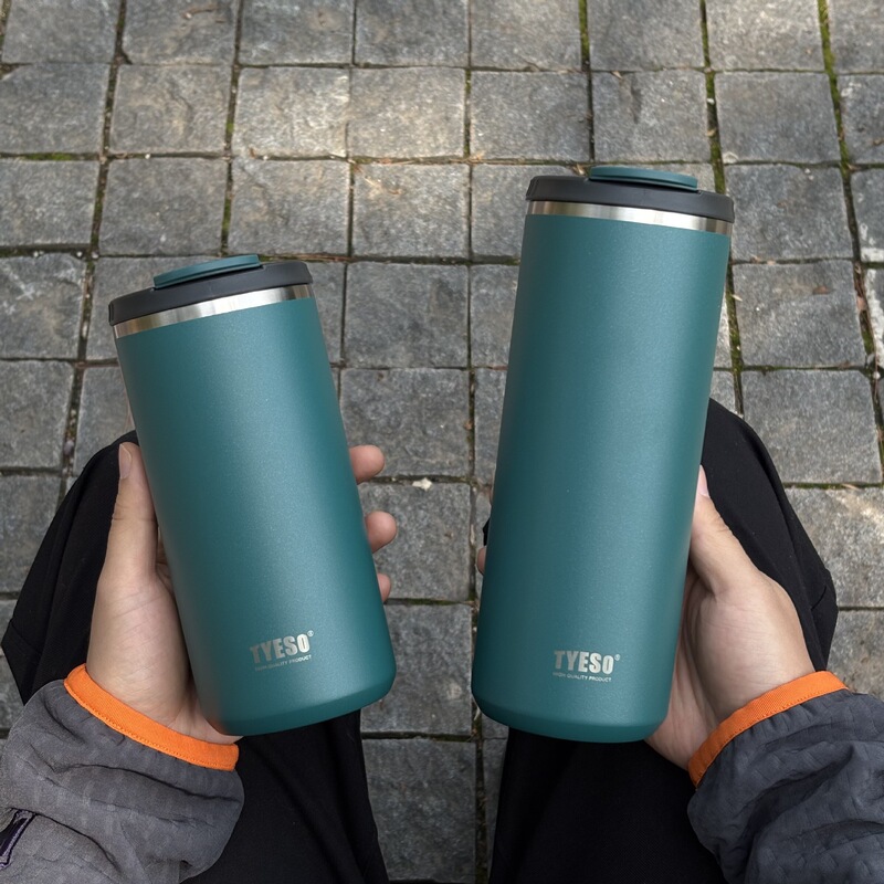 TYESO ライト高級オフィスカートラベルポータブルドリンクカップ大容量 304 ステンレス鋼断熱ウォーターカップ|undefined
