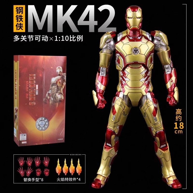 漫威钢铁侠中动正版手办mk关节可动复仇者联盟摆件模玩礼盒装|undefined