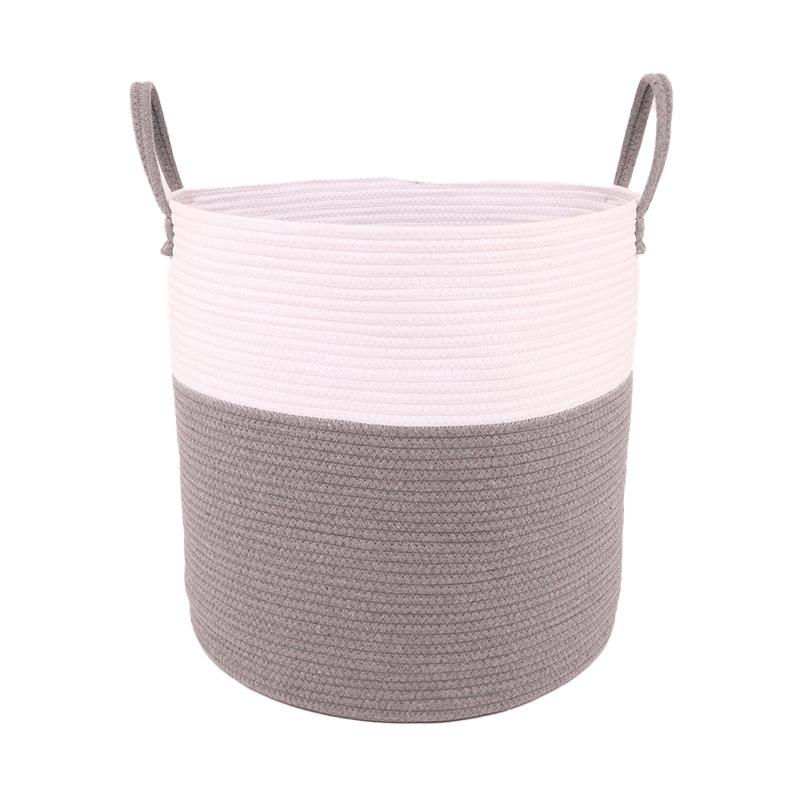 棉繩線手工編織收納筐手提可折疊臟衣簍雜物臟衣籃內(nèi)衣收納筐批發(fā)
