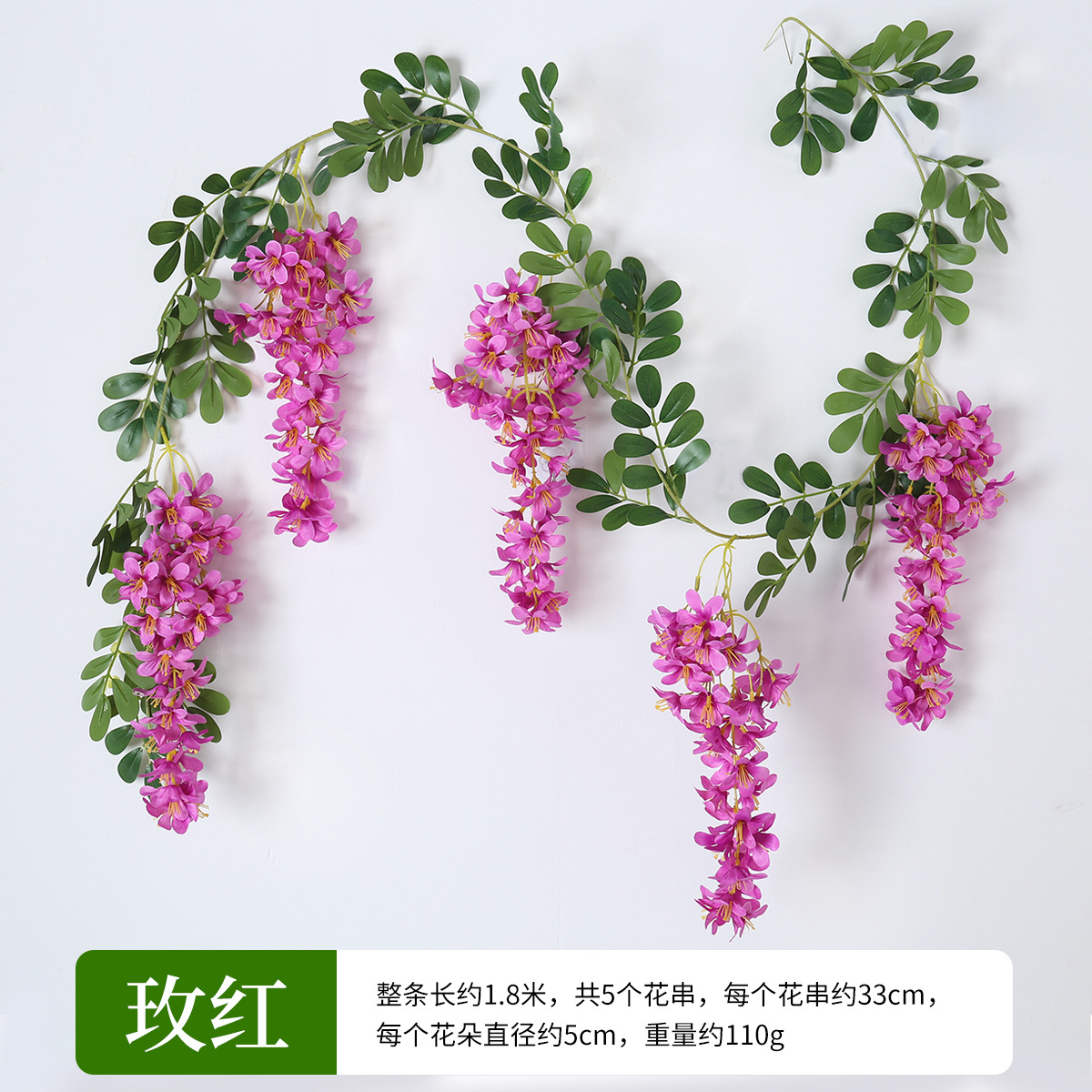 Simulación transfronteriza de flores de primavera de vinas arco de boda decoración de plantas paisajismo hojas verdes falso sauce simulación ramas de frijol