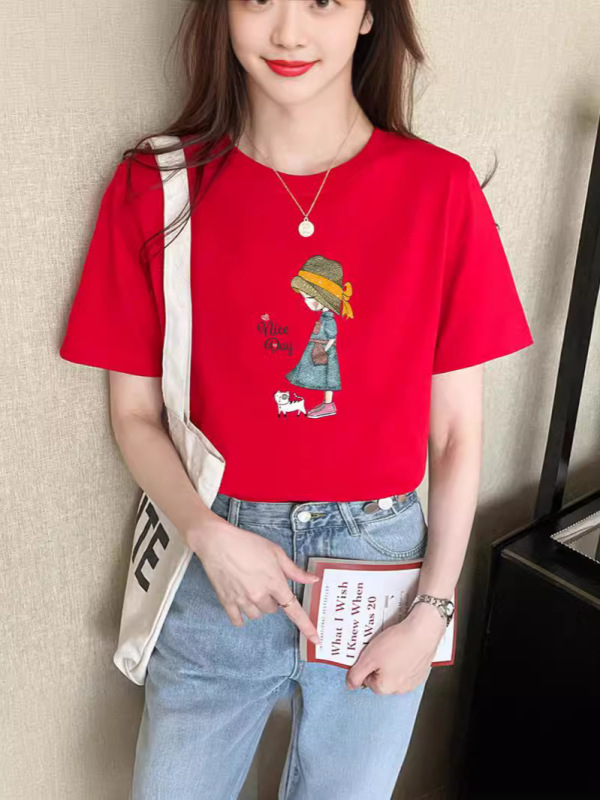 純綿半袖Tシャツ レディース ノースリーブ カジュアルトップス 半袖 夏服 新作 綿100% インナー/アウター|undefined