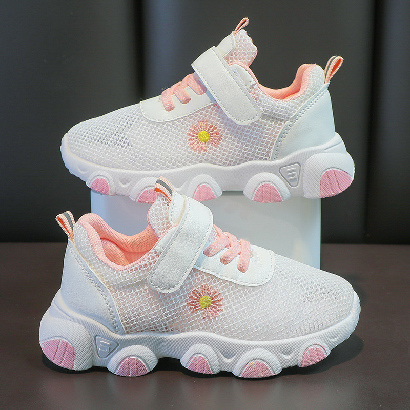 2024 nuevas sandalias de malla grande para niños zapatos blancos transpirables zapatos deportivos de malla para niños zapatos de tela para estudiantes