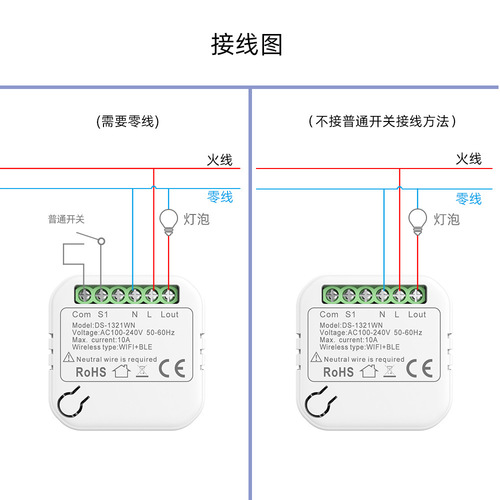 Tattva Smart Zero Fire Mini WiFi Dual Control Phone Control Voice Smart WiFi Switch