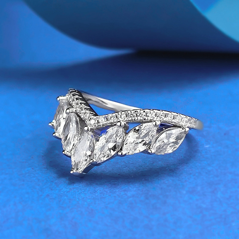 Oval Cz Engagement Ring And Stackable Set In Sterling Silver_voghion.com
