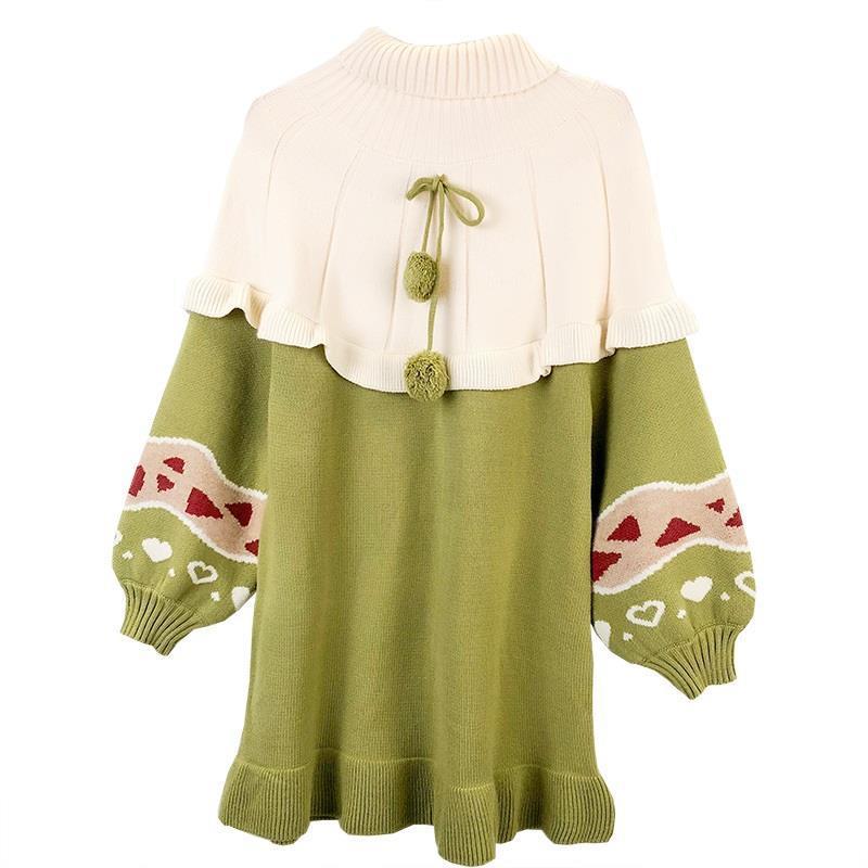 서양식 가을과 겨울 임산부복 가을과 겨울 정장 유행 상의 느슨한 중간 길이 스웨터 여성 트렌디한 핫 엄마 개성