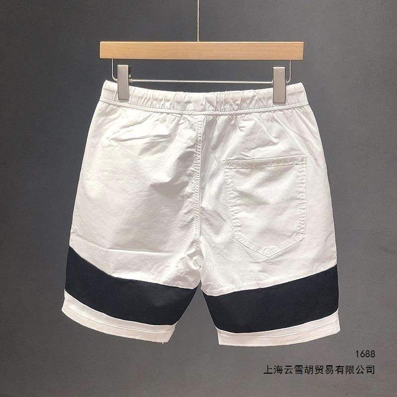 新款夏季宽松直筒运动短裤拼接男士潮流撞色百搭休闲男生五分裤棉
