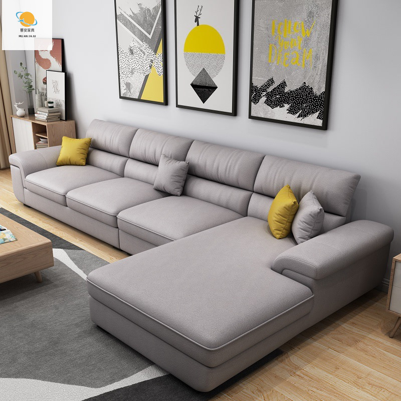 Nordic Latex Fabric Sofa with Detachable Corner, Washable Combination, Tech Fabric, Suitable for Various Sizes, Simple Modern Living Room
