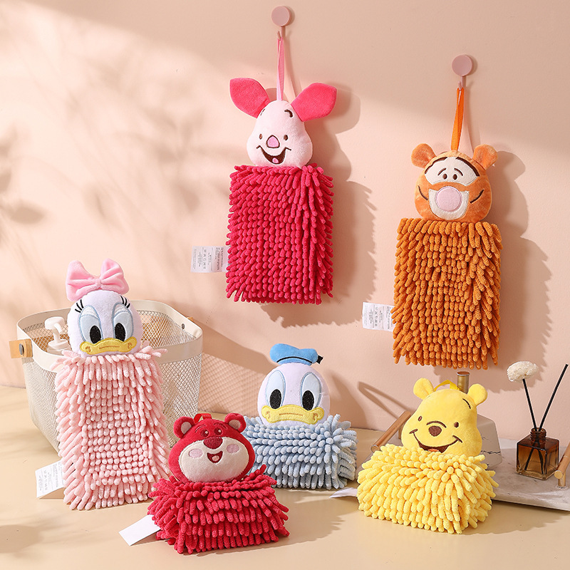 Official Genuine Authorized Cartoon Cute Chenille Kitchen Absorbent Towel Hangable Hand Towel Children's Wipe