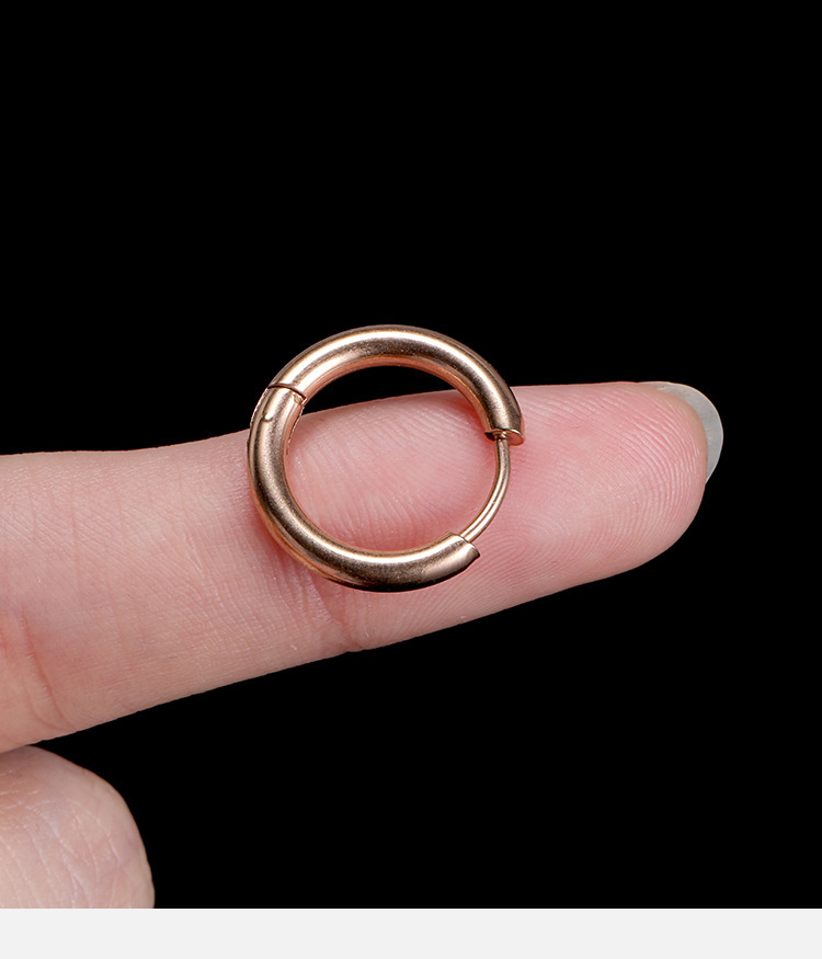 2.5mm Thick Titanium Steel Round Wire Plain Hoop Earrings - Stainless Steel Earrings Wholesale detail image 9