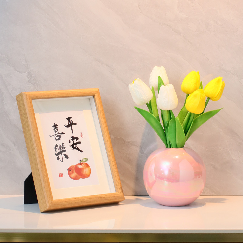創意簡約陶瓷小花瓶輕奢風插花乾花客廳電視櫃餐桌家居裝飾品擺件