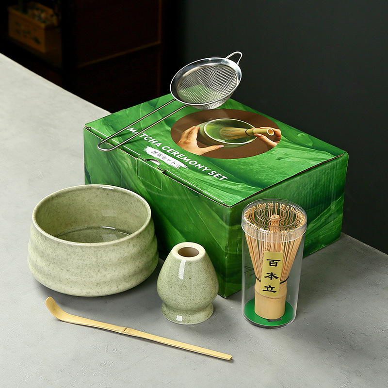 抹茶茶碗日本式抹茶宋代点茶道具陶磁器茶碗カップミキサー抹茶ブラシ茶コップセット|undefined