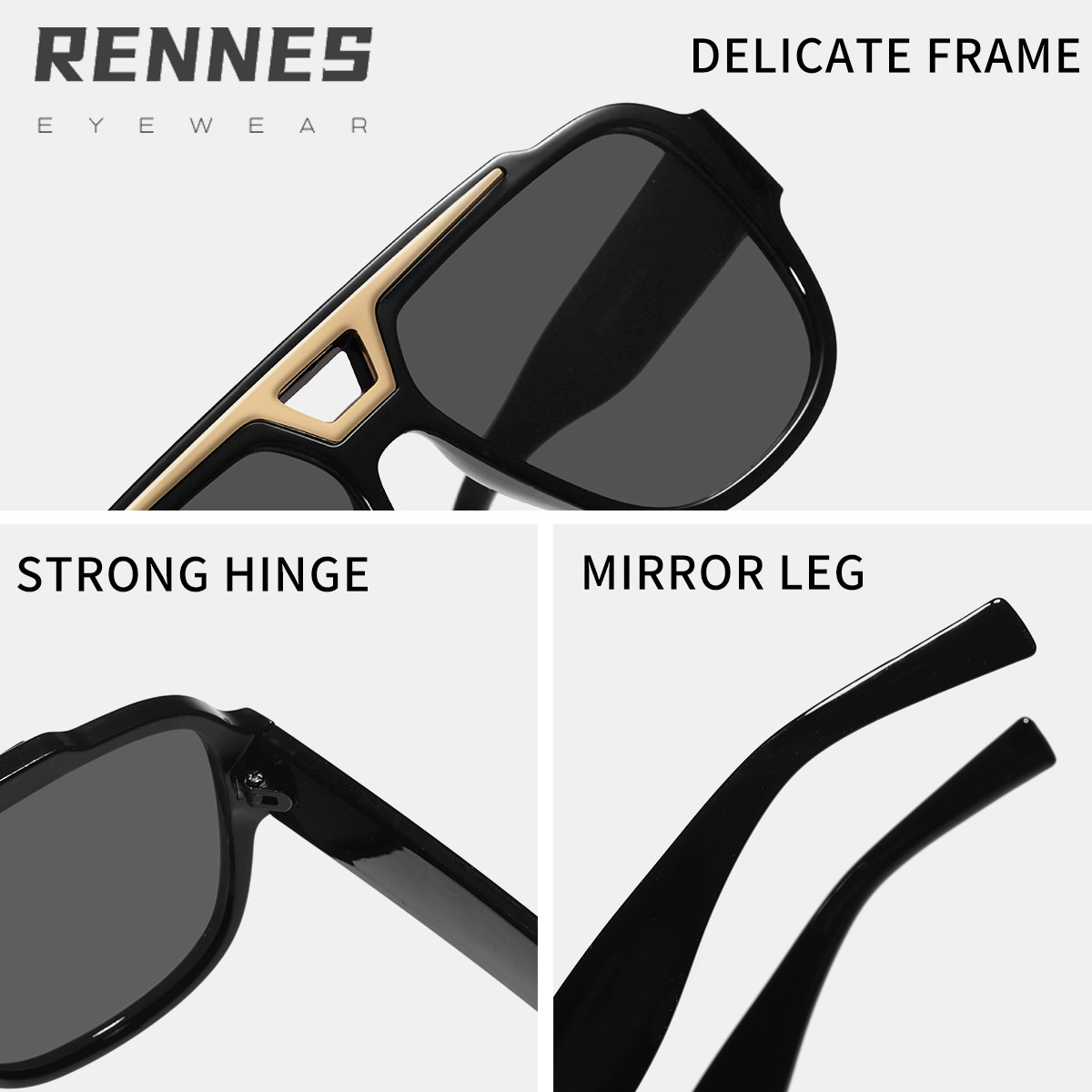 Nuevo clásico gran marco gafas de sol de la calle de moda europea y americana gafas de sol de las mujeres de moda cara grande adelgazamiento contraste color gafas de sol