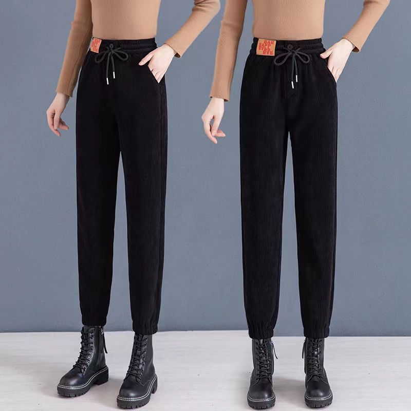 秋のコーデュロイパンツ レディース 冬用 裏起毛 厚手 ハイウエスト カジュアルパンツ ストレートパンツ レギンスパンツ ハーレムパンツ スウェットパンツ|undefined