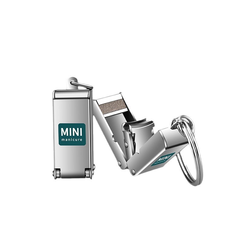Acero inoxidable plegable mini pinza de uñas portátil único conjunto de cortador de uñas de piel muerta herramienta de manicure con llave colgante image 5
