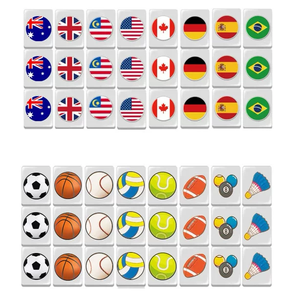 Style encyclopedia 24mm48 national flag mahjong manufacturer TikTok entertainment mahjong for two