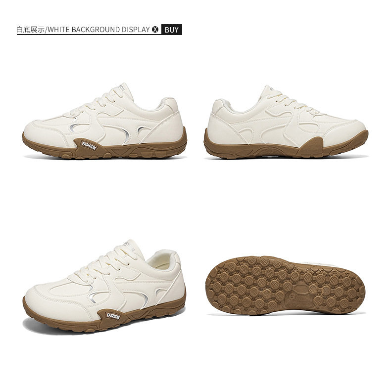 Giày sneaker nam cổ thấp nhẹ nhàng, mũi tròn, dây buộc phía trước, phong cách tối giản — KR 226m Trắng, KR226 xanh vàng chi tiết 22