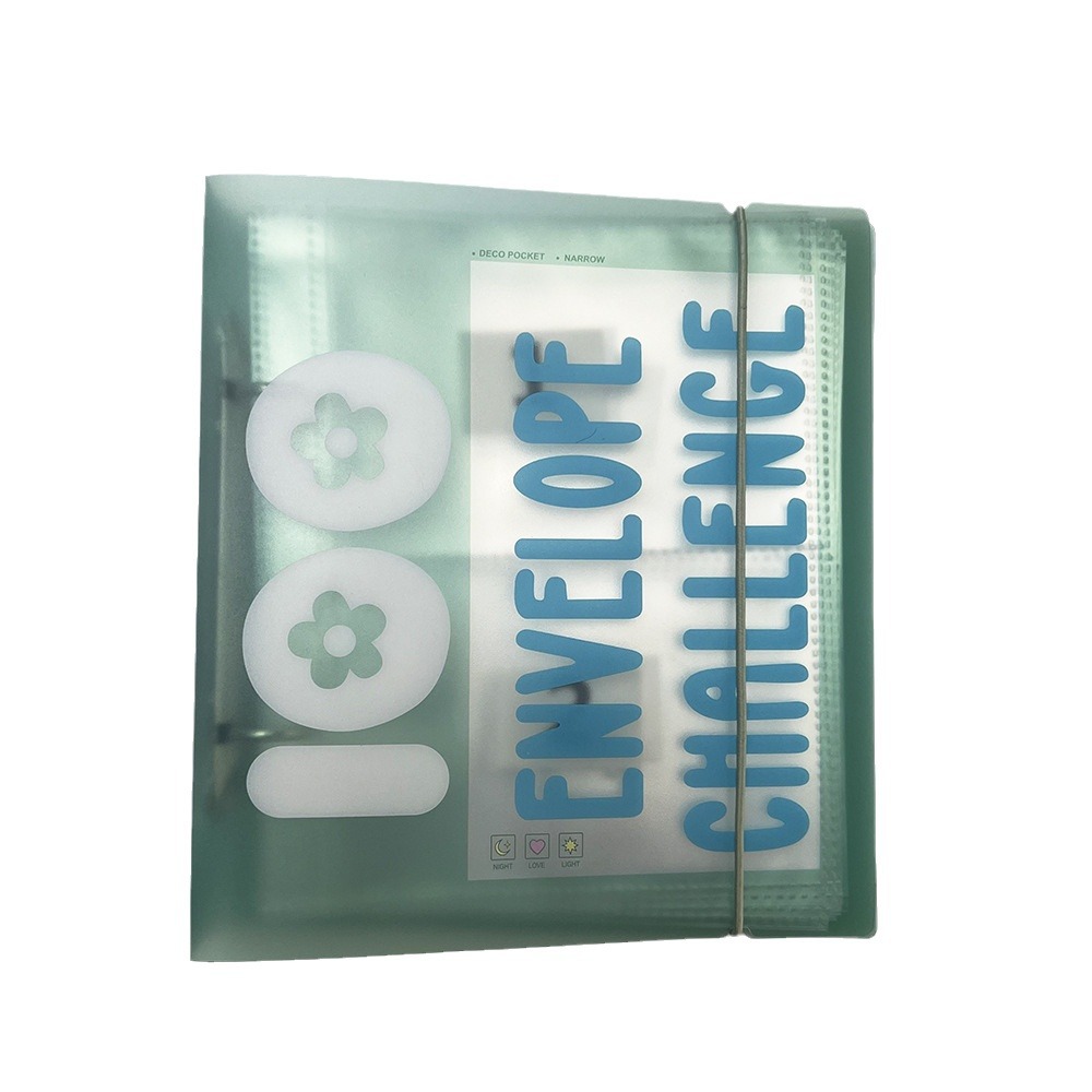 Nuevo Desafío de Ahorro de 100 sobres transfronterizos Cubierta de carpeta A5 personalizada pequeño clip de sobre Carpeta de ahorro